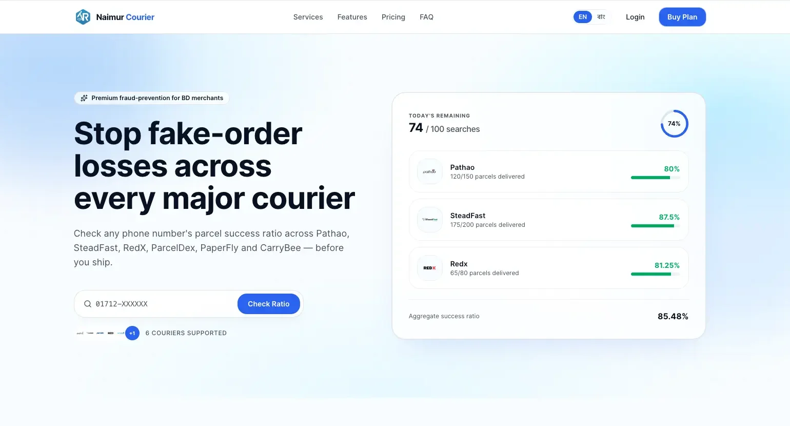 Courier Ratio Checker Panel